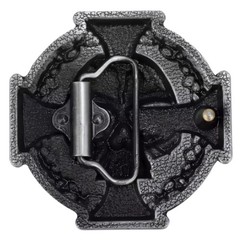 Cross and Skull Buckle and Belt Set, Classic Rock Biker Accessory