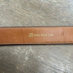 James Reid Leather Belt Size 37 Turquoise & Bronze Native American Belt Buckle