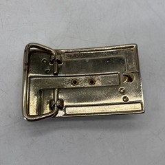 Vintage Agate Stone Belt Buckle Men&rsquo;s Silver Gold Tone Black Enamel 2.5 x 1.75 « 