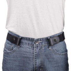 WERFORU No Buckle Show Suit for pants size 30&Prime;-48&Prime;, A-black Gun Color Snap
