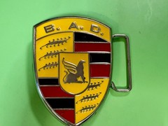 BAD B.A.D. Motor Company 1948 Belt Buckle Dragon Crest Shield Belt Buckle