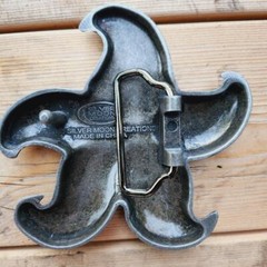 FISH STARFISH STAR SEA OCEAN ANIMAL WATER SILVER BELT BUCKLE