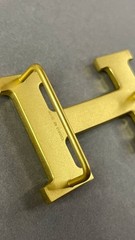 Gold Crystal H Belt Buckle Rhinestone Pavé Statement Buckle Heavy Metal Hardware