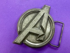 Marvel Comics Avengers Superhero Movie Logo Silver Color Used Belt Buckle