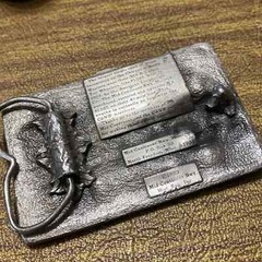 Vintage Pewter Mid Continental Railway Museum Wisconsin Engine Train Belt Buckle