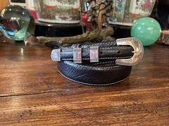 Navajo Carla Nunez James Reid Dgn Sterling Silver Belt Buckle 33-35”-1.3/8”🦬✅