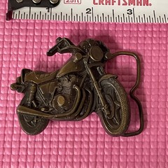KAWASAKI BELT BUCKLE 1979 Bergamot Brass Works H-39 Made In USA Motorcycle