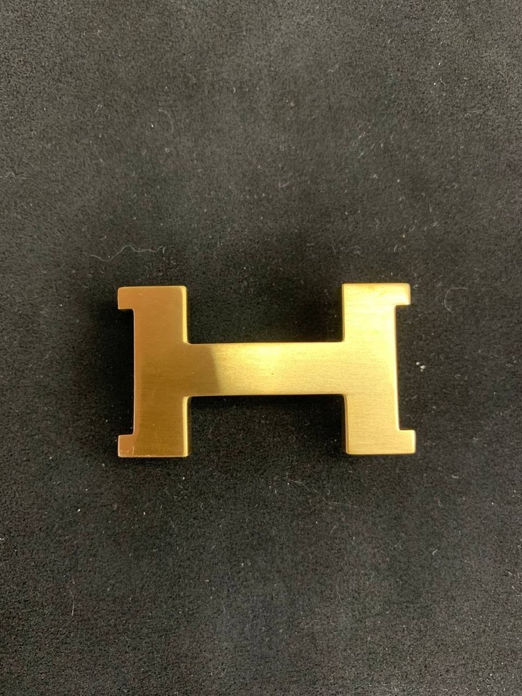 H Logo Belt Buckle 32mm 1.25&Prime; Unisex Gold