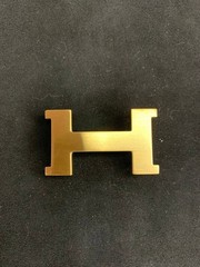 H Logo Belt Buckle 32mm 1.25&Prime; Unisex Gold