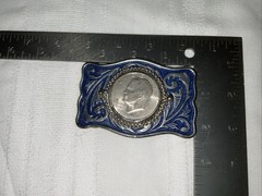 Vintage 1776-1976 Bicentennial Eisenhower Dollar Coin Denver Mint Belt Buckle