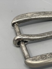 Heavy Duty Vintage Silver Single Prong Roller Leather Belt Buckle For 40MM Strap