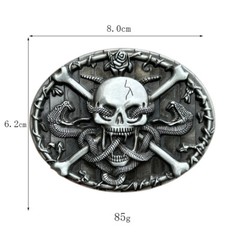 Skull Scalp Buckle Men&rsquo;s Western Cowboy Motorcycle Riding