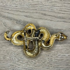 Kieselstein-Cord Snake Serpent Large Gold Buckle Brown Alligator Belt RARE