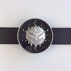 Vintage Black Enamel Devil Evil Face Belt Buckle Gurtelschnalle Boucle