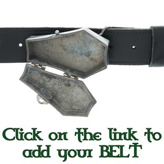 Coffin Belt Buckle Biker Iron Cross Stash Pot Treasure Goth Emo Halloween