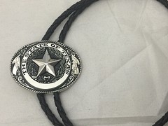 3 piece set Texas Seal Set: Belt Buckle, Bolo and Key Ring (Silver)