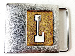 Vintage Lee Jeans L Initial Metal Belt Buckle Retro