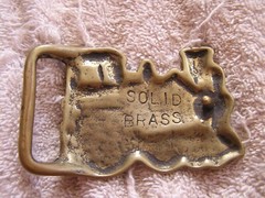 Vintage Belt Buckle Brass Locomotive Train