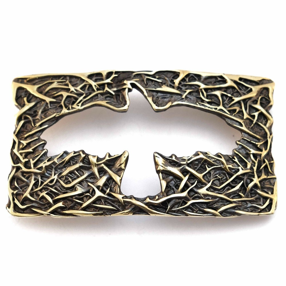 Crow belt buckle, Handmade belt buckle made of solid brass, Mythical black bird