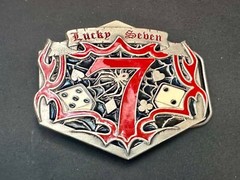 Lucky Seben 7 Seven’s Vegas gambling dice 04 Great American Products belt buckle