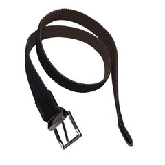 Tommy Bahama Reversible Belt Mens LXL Brown Black Canvas Leather Trim Buckle