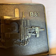 Vtg B&T Rectangular Belt Buckle Brass Stamp Cold Chamber Die Casting Machine