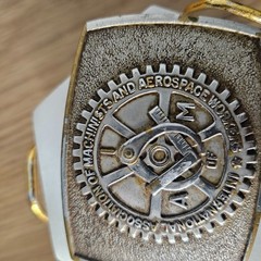 Vintage Bastian Bros Machinist And Aerospace A of M Solid Brass Belt Buckle USA