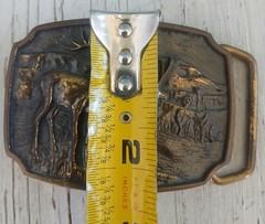 VtgBrassBeltBuckleDeerBuckHunterGoldWesternClassicBikerRockabillyUSACowboy70s80s