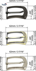 Classic Belt Buckles Set, 3 Pack Metal Belt Buckle 38-40 Mm (1.5&Prime;-1.6&Prime;) Single P