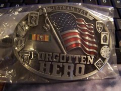 2 NEW SEALED U S ARMY & VETNAM VET FORGOTTEN HERO BELT BUCKLES FLAG EAGLE