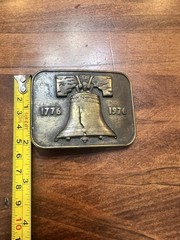 Vtg United States Liberty Bell Belt Buckle 1776-1976