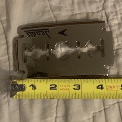 Men&rsquo;s Silver Metal Razor Blade Slide Belt Buckle, Rectangular.