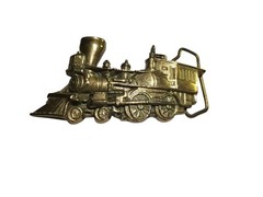 one Locomotive Train Belt Buckles 6101 BBB Baron Brass 1970s Real Road VTG