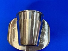 Shot Glass Cup and Holder Reflective Perfect Bar Gag Novelty Game Belt Buckle