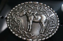 Nocona Blazin Roxx Girl Loving her Horse Belt Buckle 37672