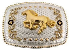 Horse Belt Buckle New Men Women Fashion Western Cowboy Rodeo Silver Gold Metal