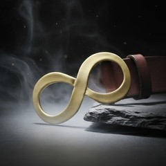 Infinity Belt Buckle Matte Gold Minimalist Elegant Modern Metal