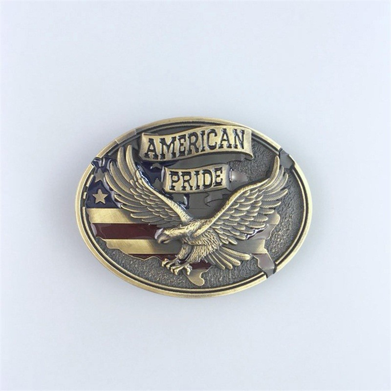 Antique Bronze Plated Western Wildlife Cowboy Cowgirl Oval Belt Buckle