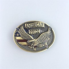 Antique Bronze Plated Western Wildlife Cowboy Cowgirl Oval Belt Buckle