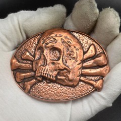 Red Copper Skeleton Skull Design Gothic Men&rsquo;s Belt Buckle (Belt Not Included)