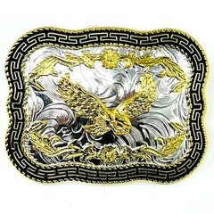 flying american eagle belt buckle pewter in silver black and gold 4×3 inches