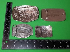 Lot of 4 Belt Buckles ~ Horse Head Jack Daniels Old No. 7 Fish Ariat