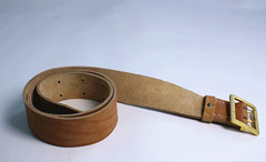 WW2 German Belt Tactical Equipment Cowhide Material Men Coroe Pattern GoldBuckle