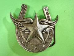 Lucky Horseshoe Winged Star Fine Pewter 2004 Belt Buckle Great American Products