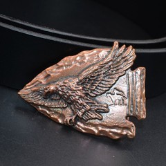 Lost-Wax Casting Brass & Copper Eagle Belt Buckle (Belt Not Included)
