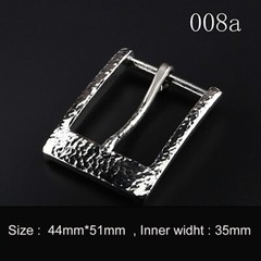 Hammered striation design stainless steel Belt Buckle for Men Women Leathercraft