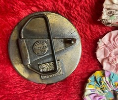 Vtg Colorado Belt Buckle 1974 Ram Sheep Lewis Buckle Co. Design August 1, 1876
