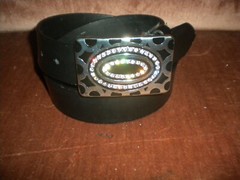 NEW FASHION BUCKLE COMBINATION OF SILVER BLACK AND CLEAR STONE ONLY BUCKLE