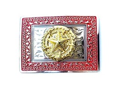 Western Buckle Silver Gold Red Texas Lone Star Cowboy Fit 2 » Hebillas Vaqueras
