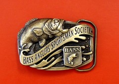 Bass Anglers Sportsman Society Brass Belt Buckle